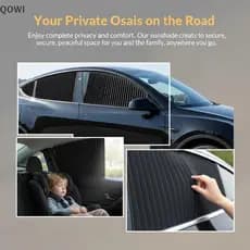 qo 2 Peças Cortina De Janela Lateral Do Carro Dobrável Proteção UV Guarda Sol De Privacidade Para Condução Diurna br