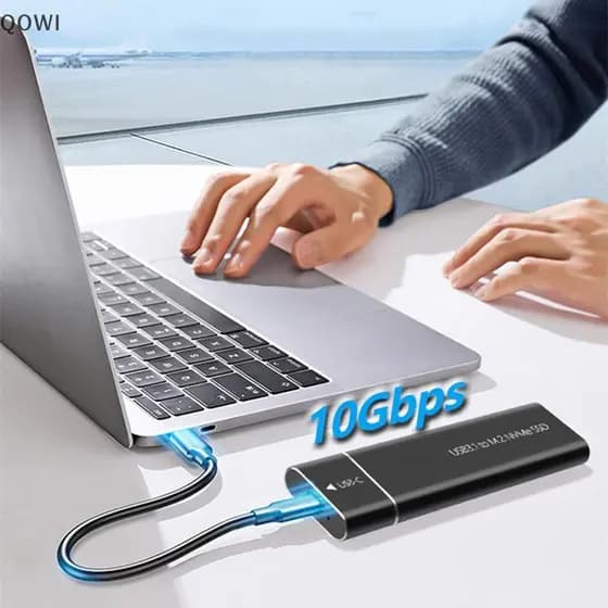 qo M2 SSD Gabinete NVMe USB3.1 Armazenamento Externo HDD Caso 10Gbps PCIe Caixa Para NGFF SATA Disco Rígido PC Portátil