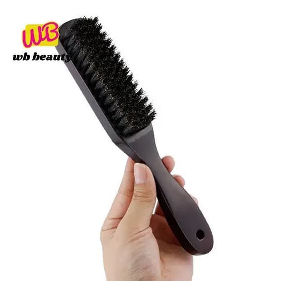 W-Beauty Escova De Cabelo Cabo De Madeira Cerdas De Javali Barba Estilo Desembaraçador Endireitar Marrom Massagem .