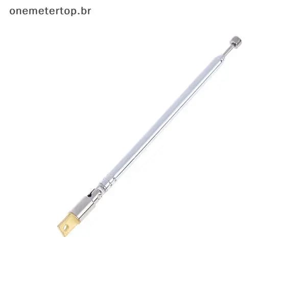 onemetertop 1Pc 37cm 5 Seção Telescópica De Aço Inoxidável AM FM Rádio Antena Universal BR