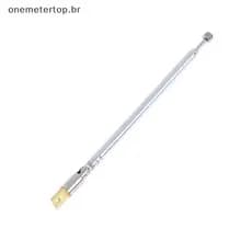 onemetertop 1Pc 37cm 5 Seção Telescópica De Aço Inoxidável AM FM Rádio Antena Universal BR
