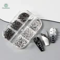 Onem 6 Grades Y2K Punk Metal Rebite Encantos De Unhas Cone Tamanho Misto Bla Prata Arte Do Prego Studs 3D Elegante Liga