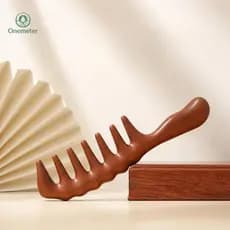 Pente De Massagem De Sândalo Vermelho Onem 1 Peça Artesanal De Madeira Anti-Perda De Cabelo Ferramenta Para Couro Cabelu