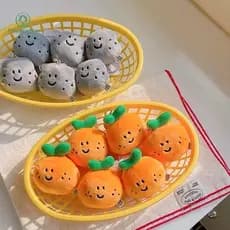 Onem Ervilhas Olho Laranja Chaveiro De Pelúcia Dos Desenhos Animados Frutas Recheado Boneca Pingente Carro Bapa Saco Dec