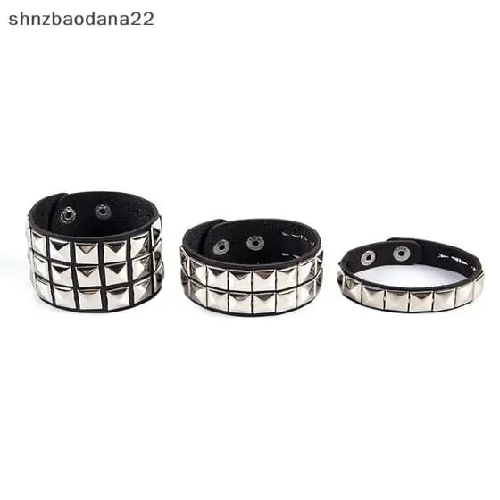 [Shnzd] Pulseira De Rebite Exclusiva Com Punho Largo Punk Gótico Rock Unissex Joias Masculinas EMKK