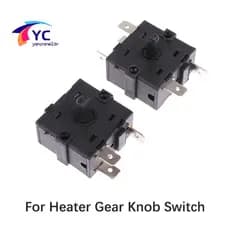 YCBR Interruptor Elétrico Do Botão De Engrenagem Aquecedor De Sala 3Pin 5Pin Rotativo Seletor 16A De Controle De Tempera
