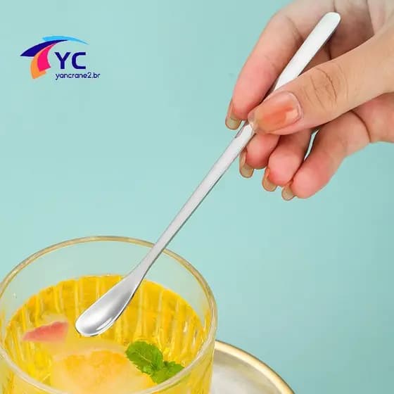 YCBR Colher De Café De Aço Inoxidável , Sorvete , Sobremesa , Chá , Agitação Para Piquenique , Acessórios De Cozinha , F