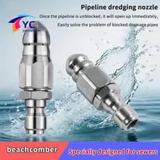 YCBR Poderoso Jato De Água er Bocal 1 4 Polegada Aço Inoxidável Alta Pressão Dreno Esgoto Limpador Qui Conector Para Uso