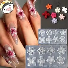 Maud 2 Pçs 3d Flor Silicone Molde De Unhas Lírio Cinco Pétalas Prego Transparente Diy Decoração Da Arte Do Ferramentas D