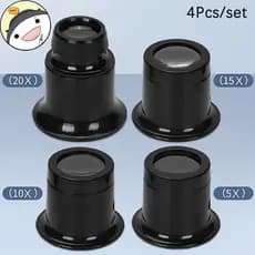 Maud 4 Pçs/set Lupa Lupas 5x/10/15x/20x kit De Ferramentas De Reparo De Relógio Jóias Relojoeiro De Vidro Pt