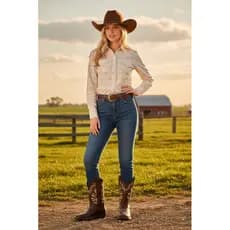 Bota Texana Feminina Country Bico Quadrado Em Couro ecológico
