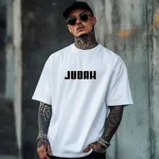 Camiseta Judah Unissex Estampa Cinza Streetwear Unissex 100% Algodão Alta Qualidade Cor DIVERSAS