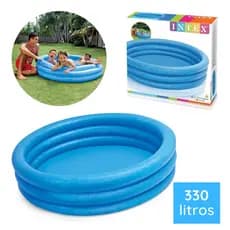 Piscina Inflável Infantil Azul Cristal 330 Litros 147 x 33 cm Intex