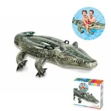 Boia Inflável Infantil Bote Jacaré Gator Realista Intex  Para Piscina 1,70m