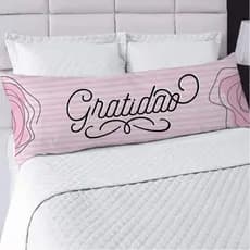 Fronha para Travesseiro de Corpo Xuxão 1,25 x 0,45cm Decoração para Cama Gratidão