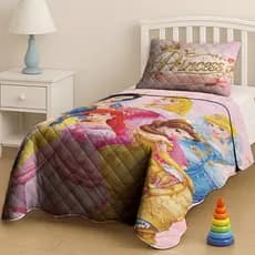 Cobre Leito Solteiro As Princesas Rosa 2.20m x 1.50m Infantil com porta Travesseiro
