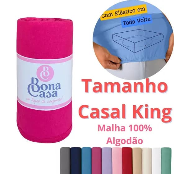 Lençol King Size Avulso Com Elástico Malha 100% Algodão Bona Casa Lençol Para Cama King Size com Elástico malha grossa