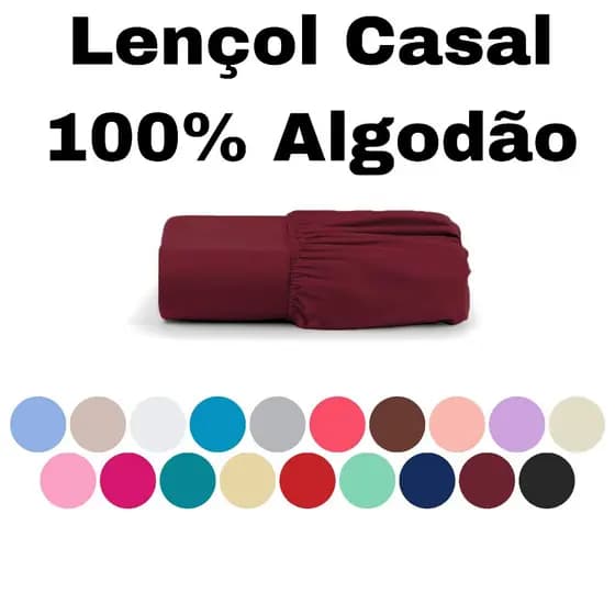 Lençol Casal de Elástico Avulso Malha 100% Algodão Bona Casa Lençol Avulso Para Cama Casal Normal Padrão Malha Grossa