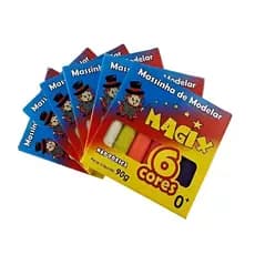 Kit 6 Massinha Escolar para Modelar 6 Cores Magix 90g