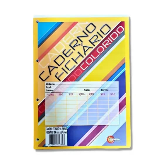 Folha de Fichário Colorida Bloco Caderno 96 folhas