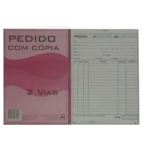Talão de Pedido 2 vias Pequeno(10,5 x 14,5cm) 5 Talões