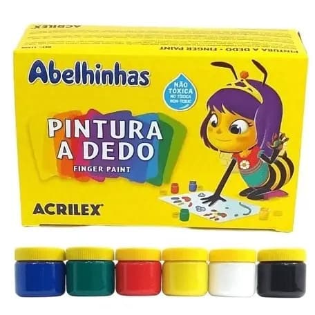 Pintura a Dedo 6 Cores 15ml cada Acrilex