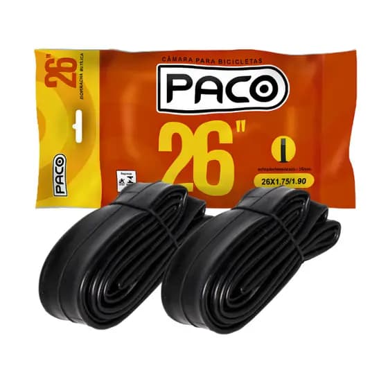 2 Camara De Ar Bicicleta Bike Aro 26 - Bico Grosso Paco Bicicleta Modelo Mtb