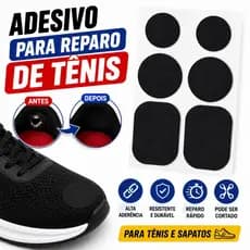 Remendo Tênis Rasgado Autocolante Reparo para Tênis e Sapato Adesivo Rápido de Alta Resistência c/ 6