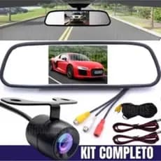 Retrovisor Visor Espelho Tela Lcd Veicular + Câmera De Ré