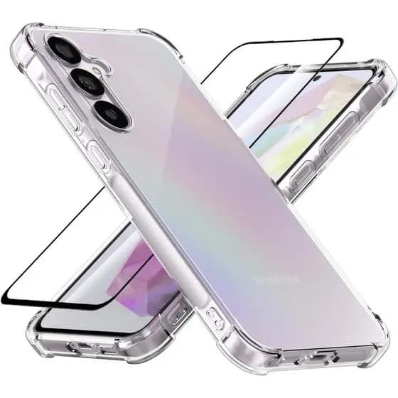 Kit 2x1 Capa Capinha Antiquedas Silicone para Galaxy M35 + Película de Vidro 3D Temperado 9H