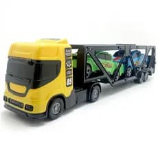 Caminhão de brinquedo Cegonha grande carrinho tipo carreta cores sortidas barato + 2 carrinhos inclusos