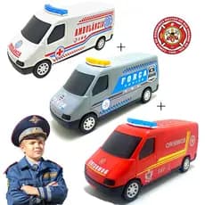 Kit 3 Vans De Brinquedo Grande Carrinhos Para Presente Top