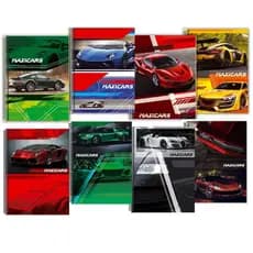 Kit Escolar 10 Cadernos 96 Folhas Carros Para Menino Capa Dura Espiral