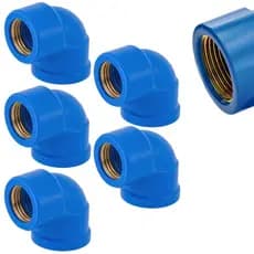 Kit 5 Joelho Azul 25 X 3/4 Lr Classe A Rosca Latão Torneiras peças materiais de costrução acessórios
