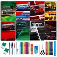 Kit 10 Cadernos Capa Dura Volta as Aula + Acessórios