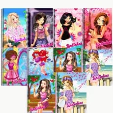 Kit 10 Cadernos Meninas Capa Dura Espiral Aramado Top Luxo 96folhas