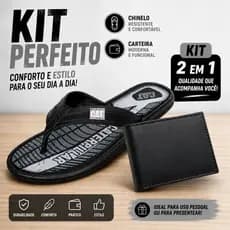 chinelo caterpillar confort de dedo anti-derrapante + carteira