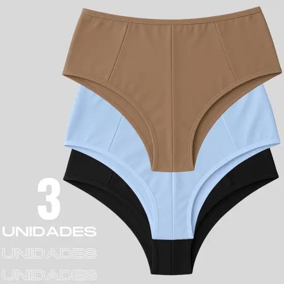 Kit 3 Calcinhas Plus Size Fio Dental Duplo Costas Invisível Não Marca Roupa