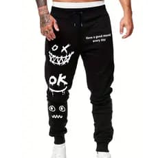 Moda Masculina Exclusiva Casual Impressão Anime Padrão Calças Moleton envio imediato