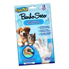 Luvas Umedecidas Higienização De Pets Banho A Seco 6 Unid Branco