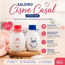 Kit Saleiro Cisne Casal Ovo Menino Menina 100g - Com Sal - MEGA OFERTA!