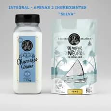 Kit Sal Marinho Integral de Mossoró Br Spices 500g + Sal de Parrilla Churrasco 1,1kg - Apenas 2 ingredientes - Selva
