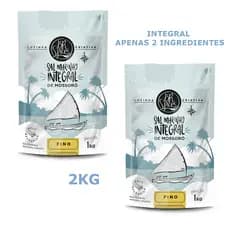 Sal Marinho Integral de Mossoró 2KG - Apenas 2 Ingredientes - Selva