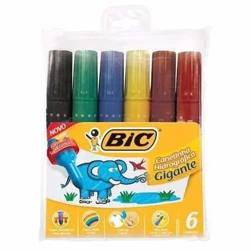 Canetinhas Hidrográfica Bic Gigante 6 Cores
