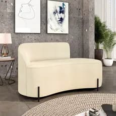 Sofá 2 Lugares Orgânico 140cm Pé Preto Morgan Bouclê