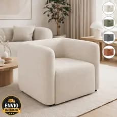 Poltrona Sala Escritório Recepção Salão de Beleza Decorativa Orgânica Fixa Laguna Bouclê