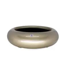 Vaso Bacia Decorativo Redondo Ouro Velho P 9x30x30 cm - D'Rossi
