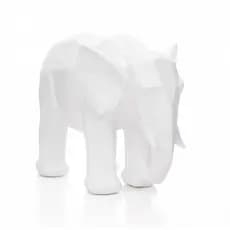 Escultura Decorativa Elefante em Poliresina Branco 15x20x9 cm - D'Rossi