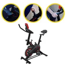 Bike Spinning Ergométrica THANUS Fitness Preta e Vermelha THR01
