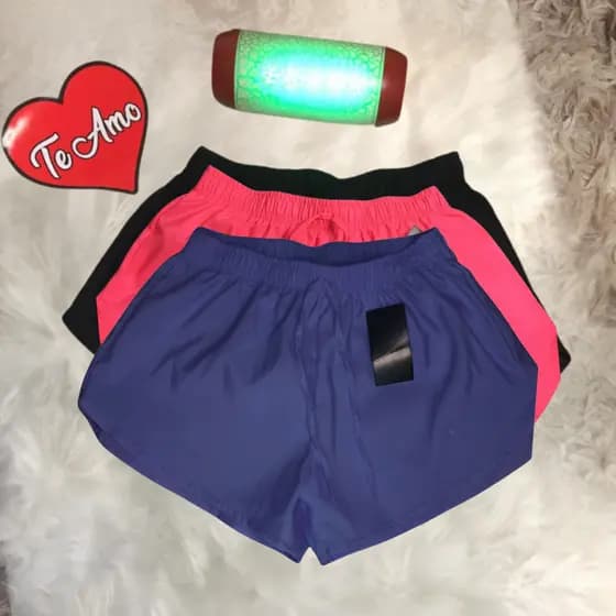 KIT 3 Short  Tactel Feminino Casual Saida De Praia Treino Shorts Academia Shortinho  Caminhada P Ao EXG